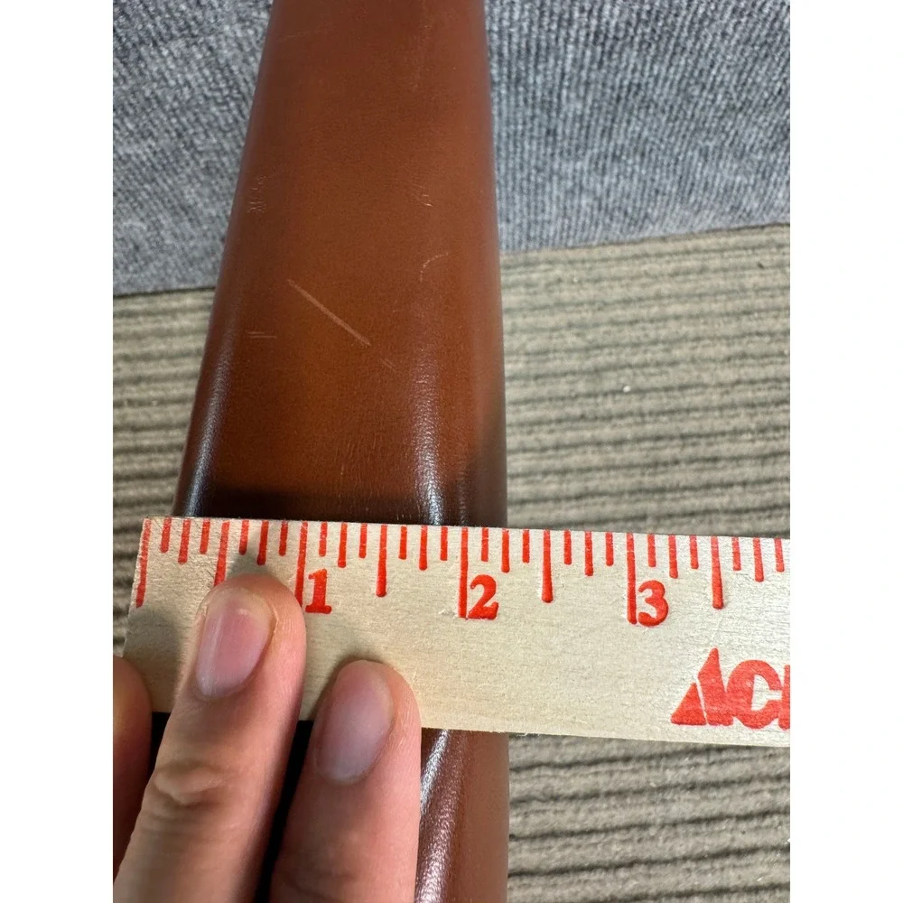 Vintage Brown Leather 3 Ring Binder Portfolio Organizer Zippered Document Case